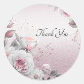 Roze Witte Bloemen Sticker (Voorkant)