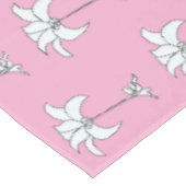 Roze Witte Bloemen Tafelkleed (Gekanteld)