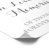 Roze Witte Bloemen Ter Herinnering Aan Teken Poste Poster (Hoek)