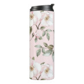  roze witte bloemen thermosbeker (Gedraaid links)