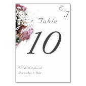 Roze & Witte Bloemen Trouwtafel Kaart (Achterkant)