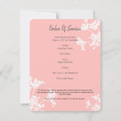 Roze Witte Bloemen Viering van het Leven Fotokaart Kaart (Achterkant)