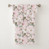  Roze Witte Bloemen Vrijgezellenfeest Bad Handdoek (Insitu)