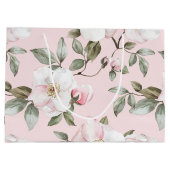  Roze Witte Bloemen Vrijgezellenfeest Groot Cadeauzakje (Achterkant)