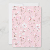 Roze Witte Bloemen Vrijgezellenfeest Kaart (Achterkant)