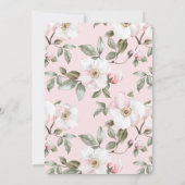 Roze Witte Bloemen Vrijgezellenfeest Kaart (Achterkant)