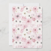 Roze Witte Bloemen Vrijgezellenfeest Kaart (Achterkant)