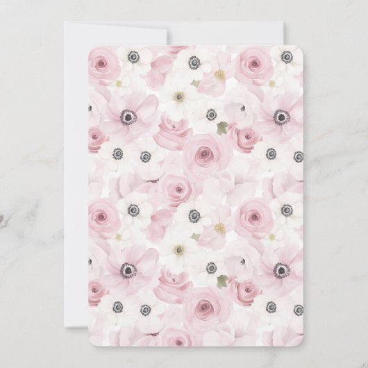 Roze Witte Bloemen Vrijgezellenfeest Kaart (Achterkant)