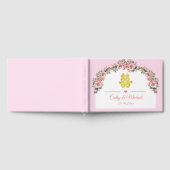 Roze witte bloemenboog Chinese bruiloft dubbel xi Gastenboek (Volledig)