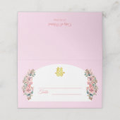 Roze witte bloemenboog Chinese bruiloft dubbel xi Plaatskaartje (Buitenkant ongevouwen)