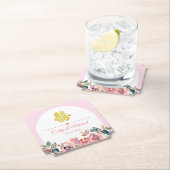 Roze witte bloemenboog Chinese bruiloft Kartonnen Onderzetters (Insitu)