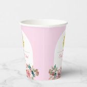 Roze witte bloemenboog Chinese bruiloft Papieren Bekers (Rechts)