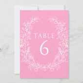 Roze witte bloemenkrans moderne boheemse bruiloft kaart (Voorkant)