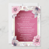 Roze witte bloemenland tuin bloesems chic kaart (Achterkant)