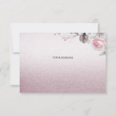 Roze Witte Bloemige Bedankkaart (Achterkant)