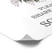 Roze Witte Bloemige Herinnering Funeral Card Teken Poster (Hoek)