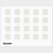 Roze Witte Bloemige Retouradres Enveloppeel Zak Ronde Sticker (Vel)