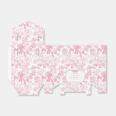 Roze Witte Bloemige Rozen Chinoiserie Bruidsdouche Bedankdoosjes (Uitgevouwen)