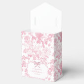 Roze Witte Bloemige Rozen Chinoiserie Bruidsdouche Bedankdoosjes (Geopend)