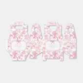 Roze Witte Bloemige Rozen Chinoiserie Bruiloft Fee Bedankdoosjes (Uitgevouwen)