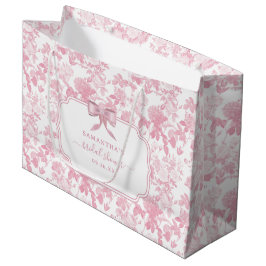 Roze Witte Bloemige Rozen Chinoiserie Bruiloftsdou Groot Cadeauzakje