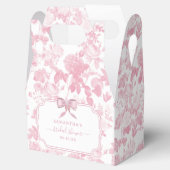 Roze Witte Bloemige Rozen Chinoiserie Bruiloftsont Bedankdoosjes (Geopend)