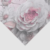 Roze Witte Bloemige Tissuepapier (Detail)