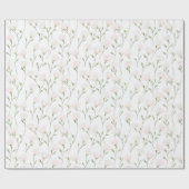 Roze Witte Bloemige Verjaardag Cadeaupapier (Vlak)