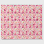 Roze Witte Bloemige Verjaardag voor haar Bruids Sh Cadeaupapier (Vlak)