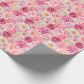 Roze Witte Bloemige Verjaardag voor haar Bruidsjur Cadeaupapier (Hoek)