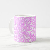 Roze witte bloempatroon koffiemok (Voorkant links)