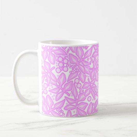 Roze witte bloempatroon koffiemok (Links)