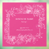 Roze Witte Bloemrijke Lijst Exclusieve Salon Bedri Raamsticker (Vel 3)