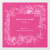 Roze Witte Bloemrijke Lijst Exclusieve Salon Bedri Raamsticker (Vel)