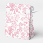 Roze Witte Bloemrozen Chinoiserie Bruidsshower Bedankdoosjes (Achterkant)