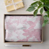 Roze Witte Bloemrozen Chinoiserie Patroon Tissuepapier (Geschenk)