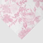 Roze Witte Bloemrozen Chinoiserie Patroon Tissuepapier (Detail)