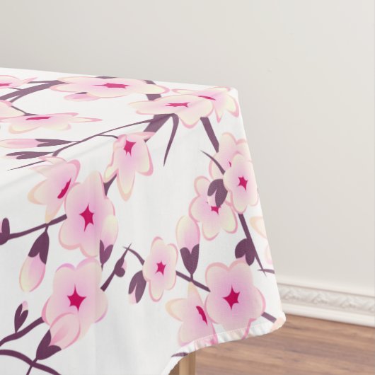 Roze witte bloesem bloemmotief tafelkleed (Voorbeeld)
