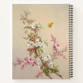 Roze Witte Bloesem Vlinder Quote Notitieboek (Achterkant)