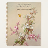  Roze Witte Bloesem Vlinder Quote Planner (Voorkant)