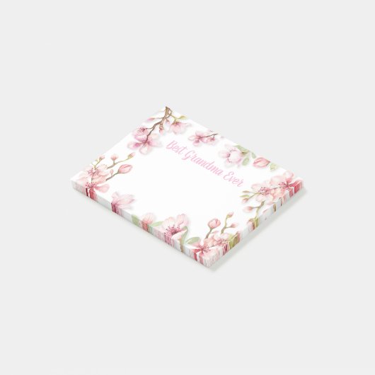 Roze witte bloesems Floral allerbeste oma ooit Post-it® Notes (Schuin)