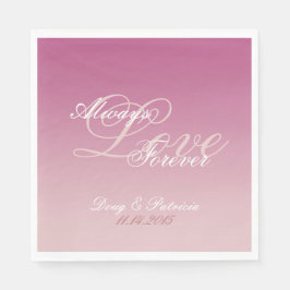 Roze Witte Blush Liefde Altijd Trouwen Servet