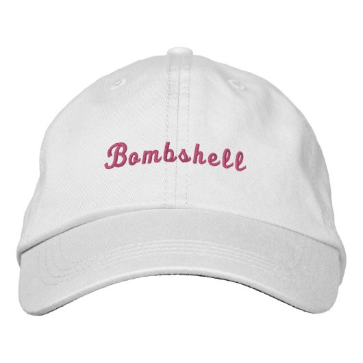 Roze Witte Bombshell Reis Hoed Bachelorette Feest Geborduurde Pet (Voorkant)
