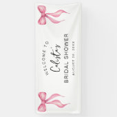 Roze Witte Boog Gepersonaliseerd Welkom Vrijgezell Spandoek (Verticaal)