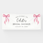 Roze Witte Boog Gepersonaliseerd Welkom Vrijgezell Spandoek (Horizontaal)