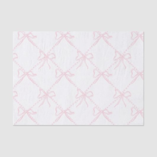 Roze & Witte Boog, Grandmillenial Ribbon Tissuepapier (Voorkant)