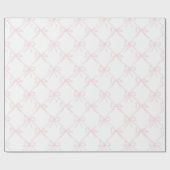 Roze & Witte Boog, Grandmillenial Roze Coquette Cadeaupapier (Vlak)