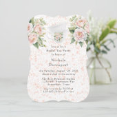 Roze Witte Botanische Rozen Bruids Tea Party Kaart (Staand voorkant)