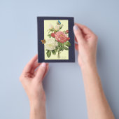 Roze Witte Botanische Rozen Flyer Sjabloon (Hand)