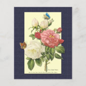 Roze Witte  Botanische Rozen Flyer Sjabloon (Voorkant)